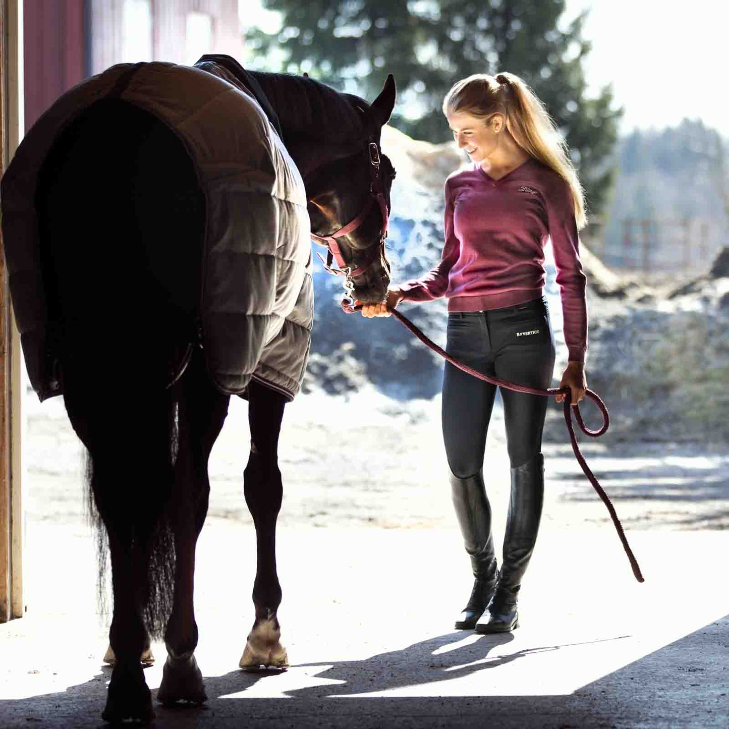 B Vertigo Tiffany Womens High Waist Silicone Knee Patch Breeches